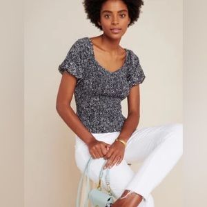 Anthropologie Aurelia Smocked Top